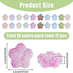 120Pcs 10 Colors Transparent Spray Painted Glass Beads&nbsp;GLAA-DC0001-32