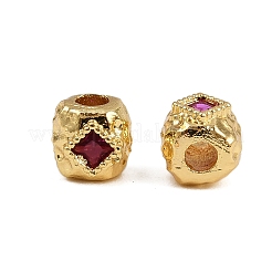 Brass Micro Pave Cubic Zirconial Beads&nbsp;KK-D424-06G