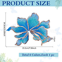 6Pcs 6 Colors Polyester Computerized Embroidery Cloth Iron on/Sew on Patches&nbsp;DIY-MA0006-81