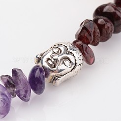 Chakra Natural Gemstone Beaded Stretch Bracelets&nbsp;X-BJEW-JB02324-02