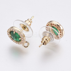 Faceted Glass Stud Earring Findings&nbsp;X-GLAA-F084-B02