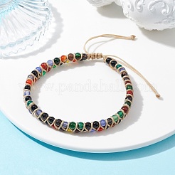 Natural Agate Round Braided Bead Bracelets&nbsp;BJEW-JB09840-02