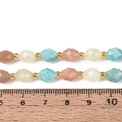 Natural Lemon Quartz & Flower Amazonite & Sunstone Beads Strands&nbsp;G-N358-04A-08