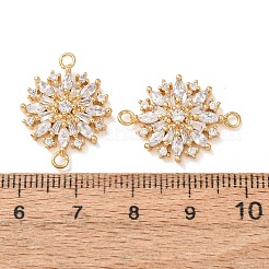 Brass Pave Clear Cubic Zirconia Connector Charms&nbsp;CU-CBA4579-05G-B