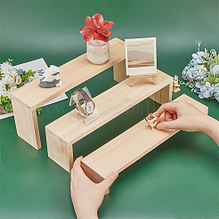 3Pcs 3 Sizes Wood Display Risers&nbsp;ODIS-WH0027-058A