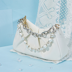 Plastic Pearl Alloy Phone Hand Strap Chains&nbsp;FIND-WH0260-55P
