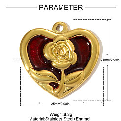 304 Stainless Steel Enamel Pendants&nbsp;STAS-OY005-28G