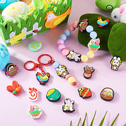 12Pcs 12 Styles Easter Silicone Focal Beads&nbsp;SIL-TA0002-56