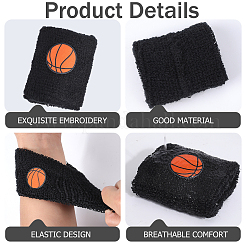Acrylic Fiber Basketball Pattern Wrist Strap&nbsp;AJEW-WH20006-254