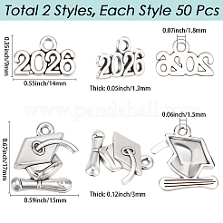 100Pcs 2 Styles Alloy Pendants&nbsp;FIND-SC0021-89AS
