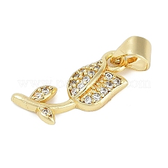 Rack Plating Brass Micro Pave Cubic Zirconia Pendants&nbsp;KK-H509-26G
