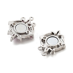 Brass Micro Pave Cubic Zirconia Magnetic Clasps&nbsp;KK-C066-08P