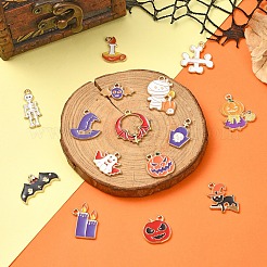 15Pcs 15 Styles Alloy Enamel Pendants&nbsp;ENAM-YW0004-38