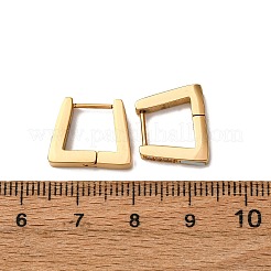 304 Stainless Steel Clear Cubic Zirconia Trapezoid Hoop Earrings&nbsp;EJEW-D331-17G