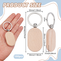 Beech Wood Keychains&nbsp;KEYC-WH0003-22P-1