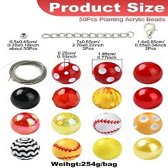 50Pcs Planting Acrylic Beads&nbsp;SACR-CJC0010-01A