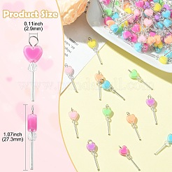 100Pcs Acrylic & Glass Pendants&nbsp;PALLOY-CJ00180
