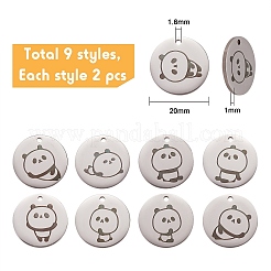 18Pcs 9 Style Stainless Steel Pendant&nbsp;STAS-SZ0002-11
