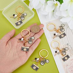 5Pcs Hot Air Balloon/Camera/Bicycle Alloy Enamel Pendant Keychain&nbsp;KEYC-NB0001-62