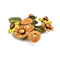 Sunflower Alloy Acrylic Brooches for Backpack Clothes&nbsp;JEWB-M069-03