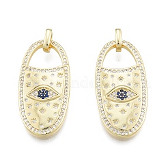 Brass Micro Pave Cubic Zirconia Pendants&nbsp;KK-G431-25G