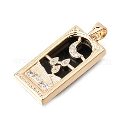 Brass Micro Pave Clear Cubic Zirconia Pendants&nbsp;CU-CBAE7DF-08G-03