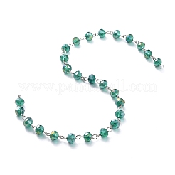 Handmade Electroplate Glass Beaded Chains&nbsp;AJEW-JB00529