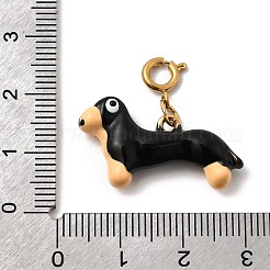 304 Stainless Steel Enamel Dachshund Pendant Decorations&nbsp;LS-STAS-H252-02G