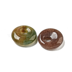 Natural Indian Agate Donut/Pi Disc Charms&nbsp;G-G142-02R