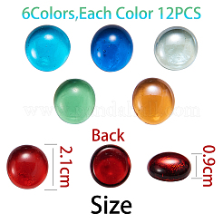 Transparent Flat Back Glass Cabochons&nbsp;GLAA-GF0001-03