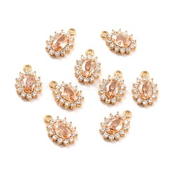 Real 18K Gold Plated Brass Micro Pave Cubic Zirconia Charms&nbsp;ZIRC-Z023-04-NR