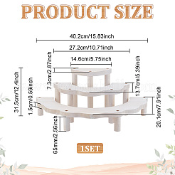 3-Tier Semi-Circle Wood Cupcake Display Risers&nbsp;ODIS-WH0030-89