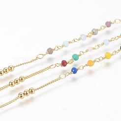 3.28 Feet Brass Handmade Beaded Chain&nbsp;X-CHC-G011-10G-04