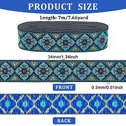 Ethnic Style Embroidery Polyester Ribbons&nbsp;OCOR-WH0077-29F