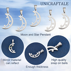 8Pcs 304 Stainless Steel Pendants&nbsp;STAS-UN0030-75