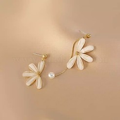 Daisy with Round Alloy Resin Tassel Stud Earrings&nbsp;FS-WGED047-01