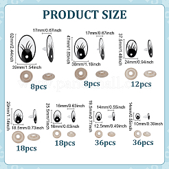 136 Bags Oval Plastic Craft Safety Eye&nbsp;FIND-PH0028-80