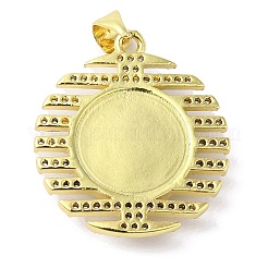 Rack Plating Brass Micro Pave Cubic Zirconia Pendants&nbsp;KK-F854-10G