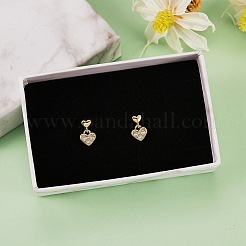 Clear Cubic Zirconia Heart Dangle Stud Earrings&nbsp;EJEW-SZ0001-79