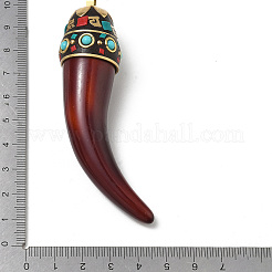 Brass & Resin & Polymer Clay & Natural Shell Big Pendants&nbsp;RE-CBAE318-15B