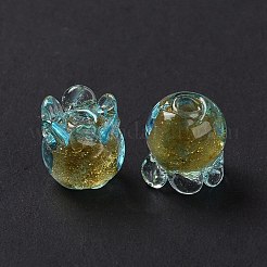 Handmade Gold Foil Lampwork Glass Beads&nbsp;X1-LAMP-G158-02D