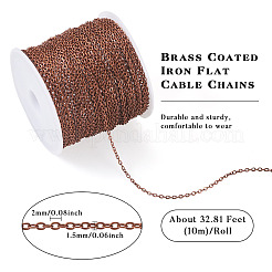 Brass Coated Iron Flat Cable Chains&nbsp;CH-TAC0007-01R