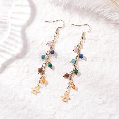Natural Gemstone Dangle Earrings&nbsp;EJEW-JE06668-02