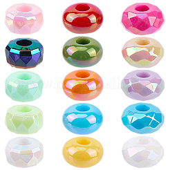 120Pcs 3 Styles UV Plating Rainbow Iridescent Acrylic European Beads&nbsp;MACR-SC0002-54