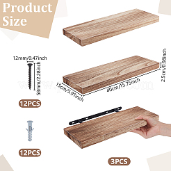 Rectangle Wood Wall-mounted Storage Rack&nbsp;AJEW-WH0794-23