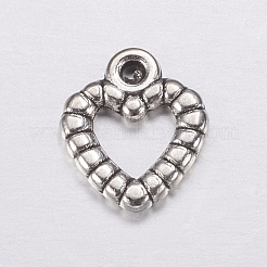 Antique Silver Plated Tibetan Style Zinc Alloy Heart Pendants&nbsp;X-AC0324