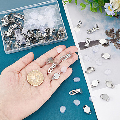60Pcs 2 Size 304 Stainless Steel Clip-on Earring Findings&nbsp;STAS-UN0040-60