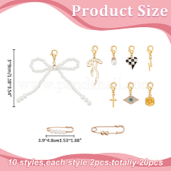 20Pcs 10 Style Alloy Shoes Charms & Brooches&nbsp;HJEW-ME00076