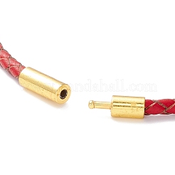 Braided Leather Cord Bracelet for Women&nbsp;BJEW-C009-01A