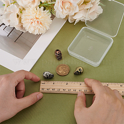 3Pcs 3 Colors Skull Brass Beads&nbsp;KK-FG0001-22